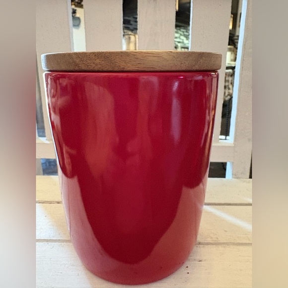 Rae Dunn Reindeer Snacks Cellar with Wooden Lid - Picture 3 of 3